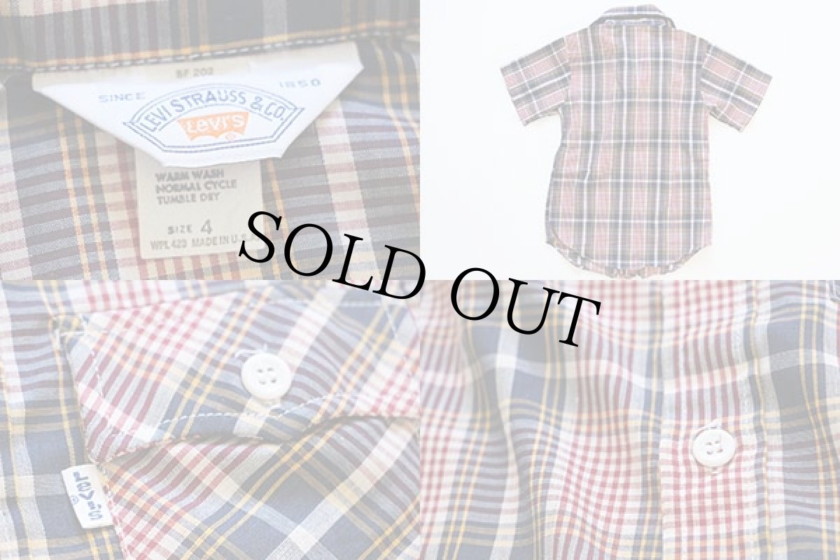 画像3: デッドストック★70s USA製 Levi'sリーバイス 半袖チェックシャツ 4 (3)