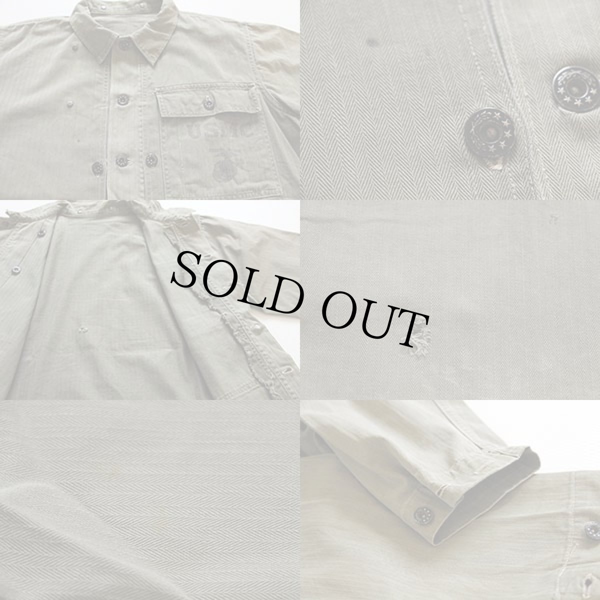 画像3: 40s 米軍 USMC P-44 月桂樹ボタン HBT ヘリンボーンツイル ジャケット★M-44 (3)