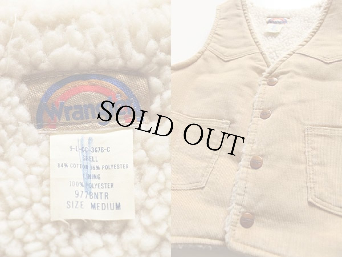 画像3: 80s Wranglerラングラー ボアライナー コーデュロイベスト ボーイズM (3)