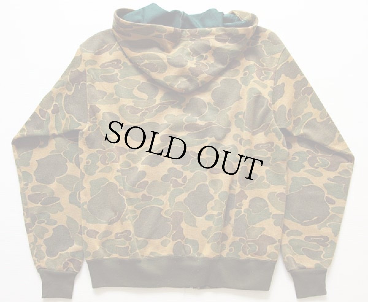 画像2: 80s ACE SPORTSWEAR ダックハンターカモ 裏サーマル スウェット ジップパーカー L (2)