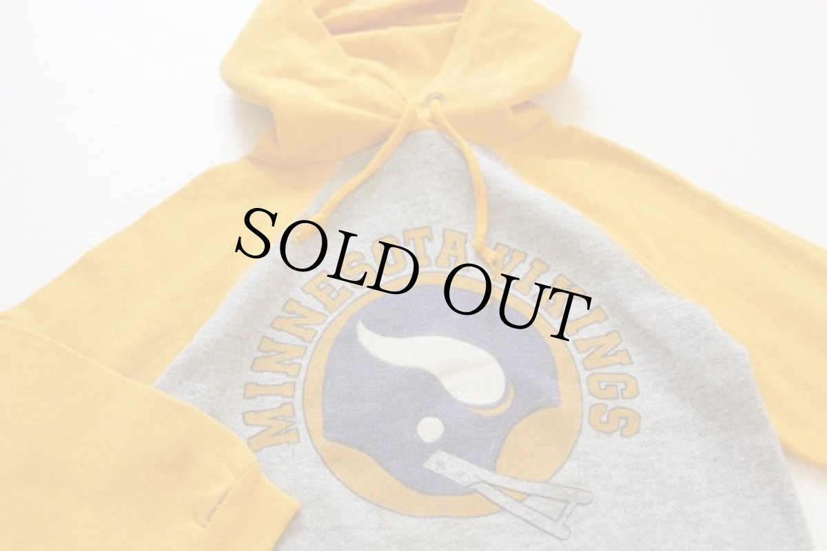 画像3: 70s NFL MINNESOTA VIKINGS 染み込みプリント ツートン スウェットパーカー キッズ (3)