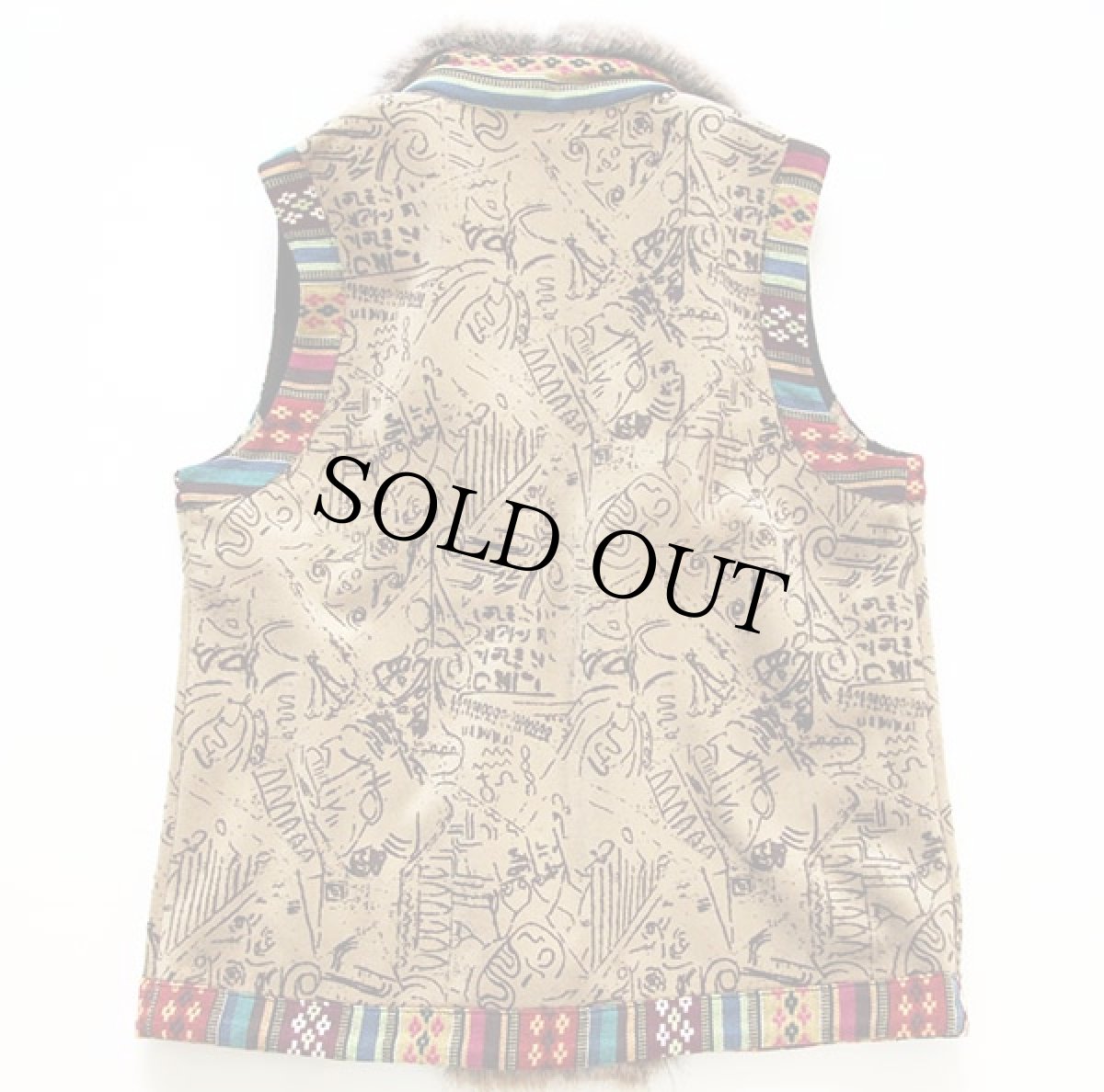 画像2: CHICO'S フェイクファー付き フォークロア ベスト (2)