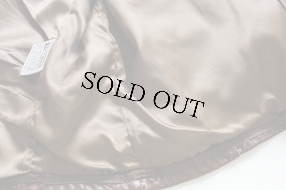 画像7: 70s シングルライダース レザージャケット 茶 44 (7)