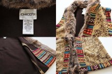 画像3: CHICO'S フェイクファー付き フォークロア ベスト (3)