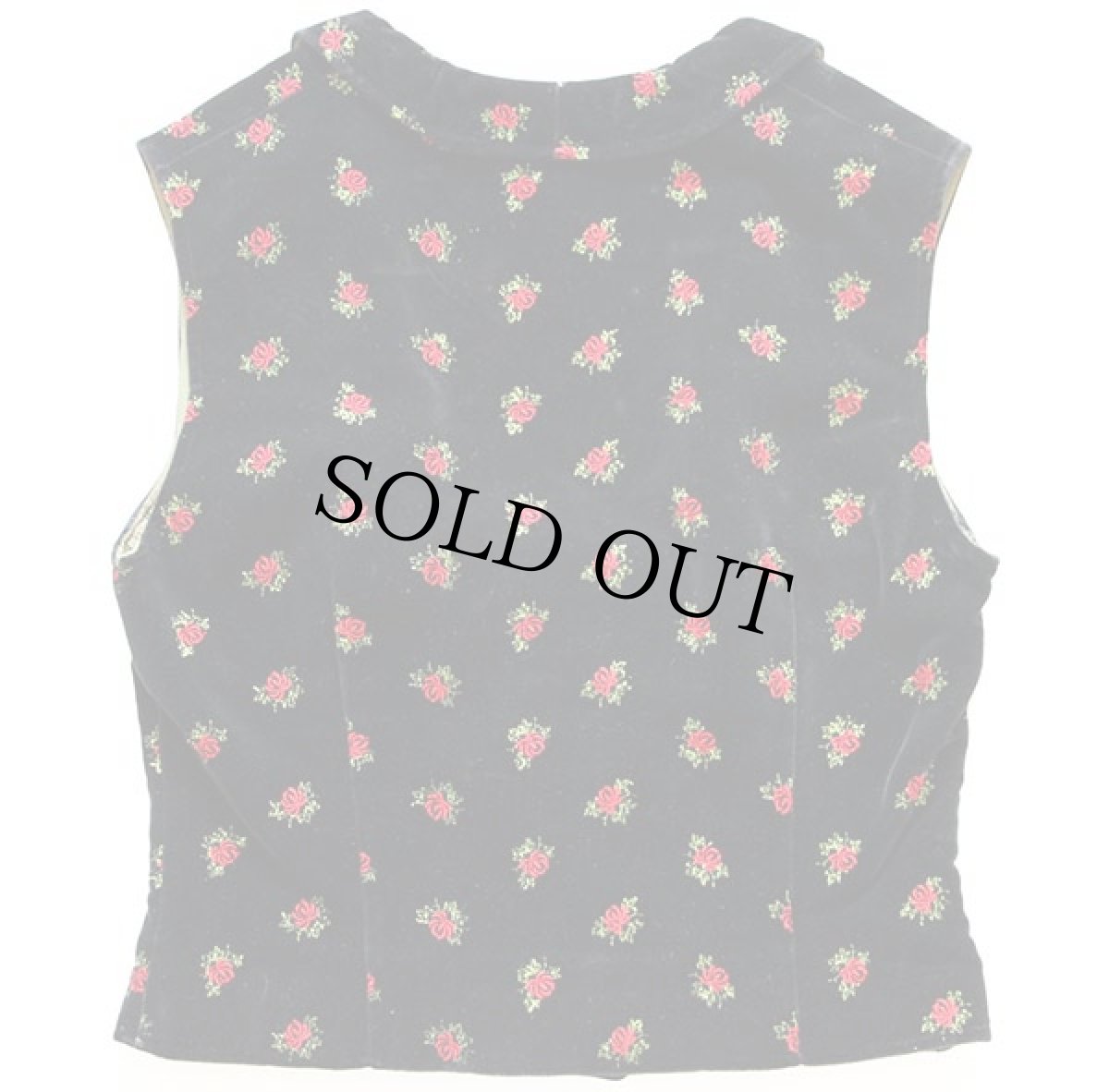 画像2: オーストリア製 ORIGINAL-LANZ バラ柄 刺繍 チロリアン ベロアベスト 42 (2)