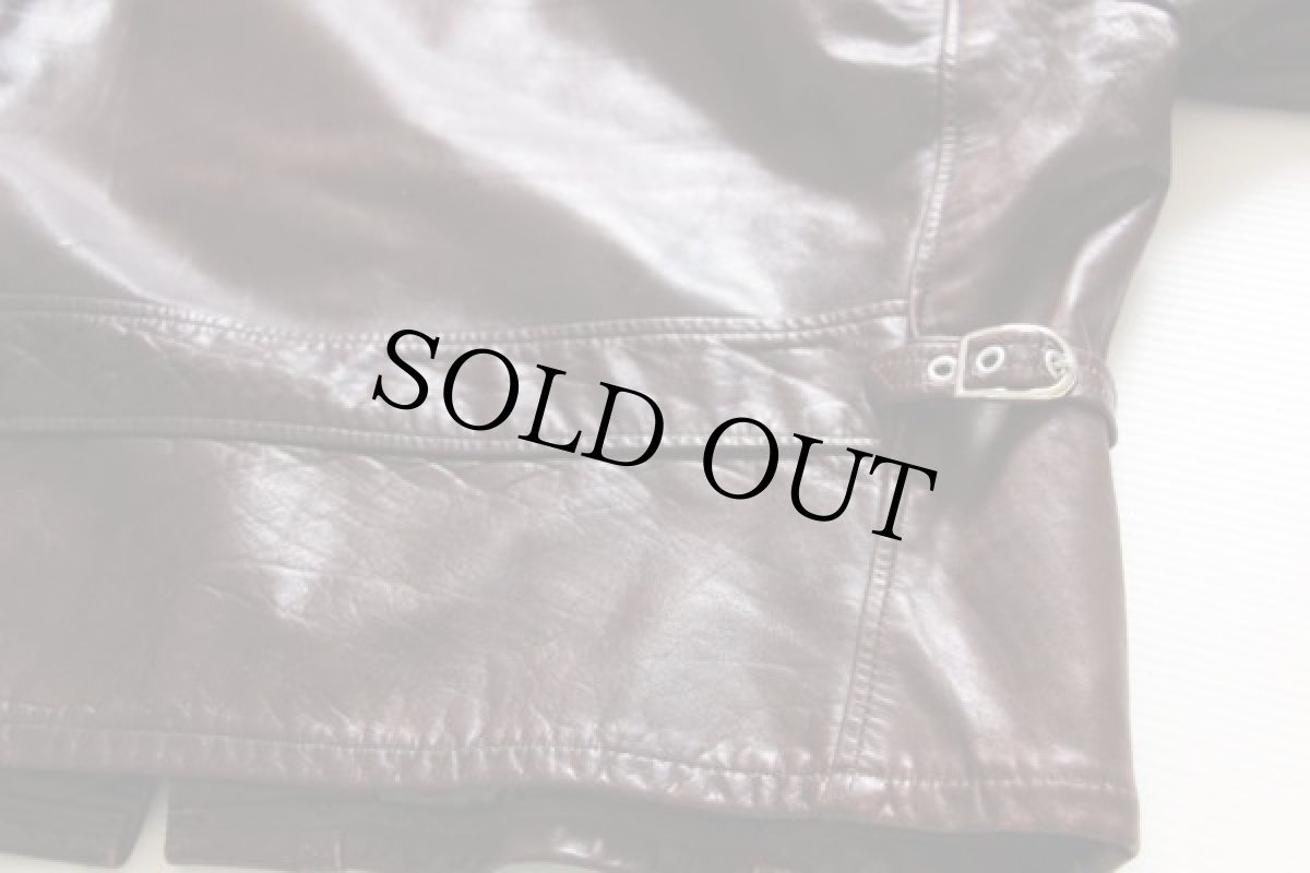 画像6: 70s シングルライダース レザージャケット 茶 44 (6)