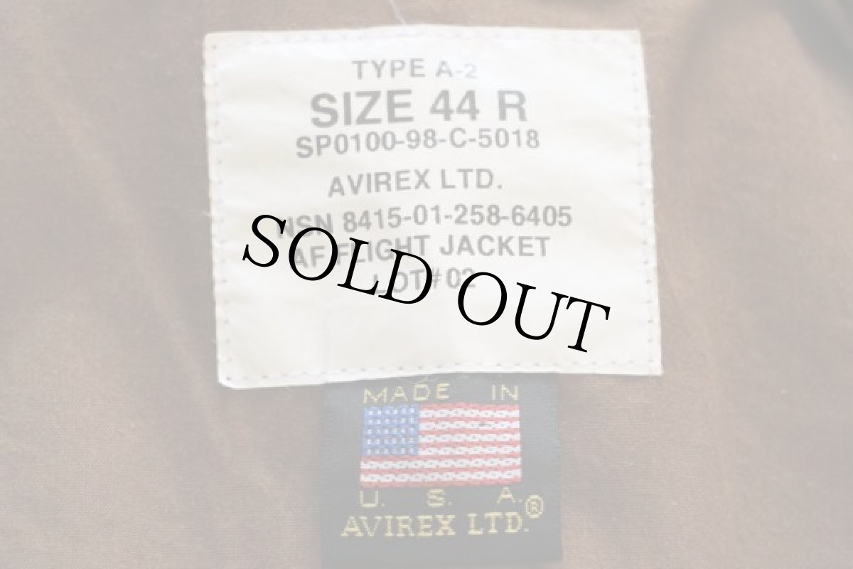 画像4: 90s USA製 AVIREXアヴィレックス A-2 フライト レザージャケット 44R (4)