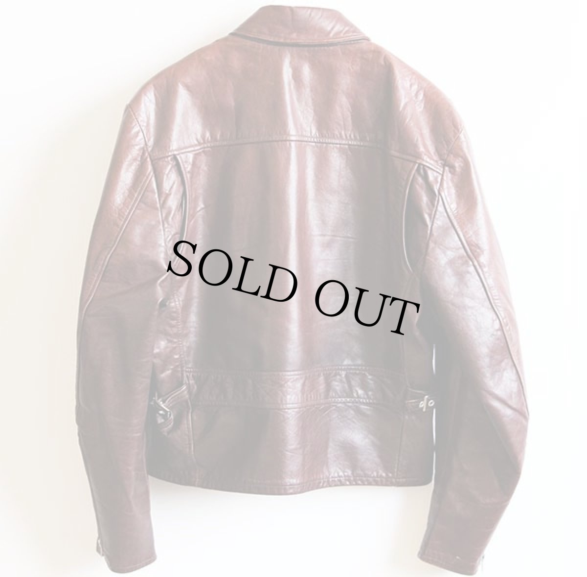 画像2: 70s シングルライダース レザージャケット 茶 44 (2)