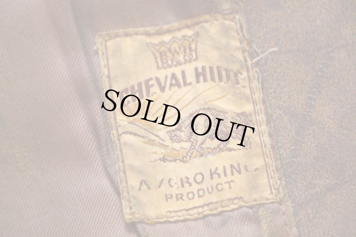 画像4: 40's CHEVAL HIDE レザー スポーツジャケット 46 (4)