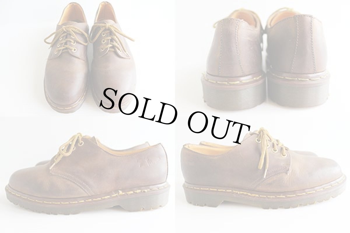 画像2: 英国製 DR.MARTENSドクターマーチン 4ホール レザーシューズ 茶 UK8 (2)