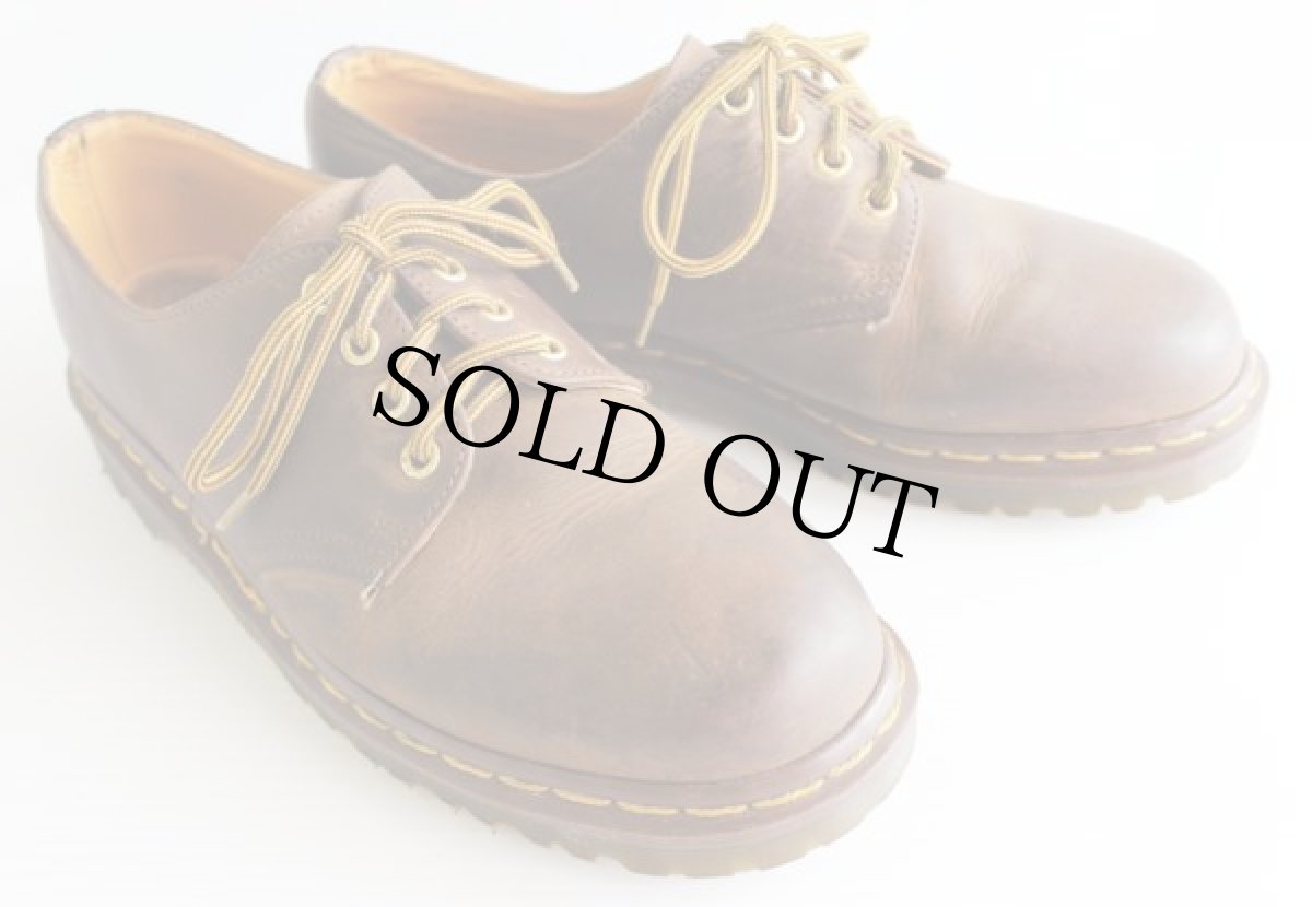 画像1: 英国製 DR.MARTENSドクターマーチン 4ホール レザーシューズ 茶 UK8 (1)