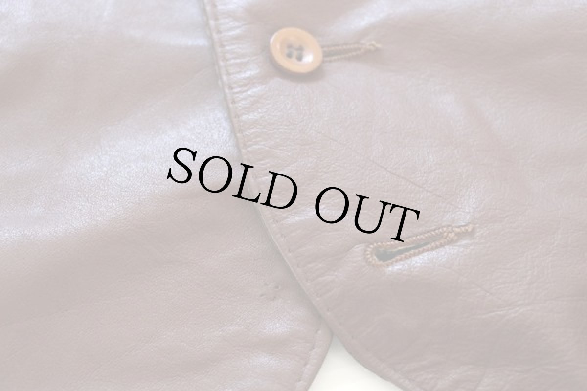 画像5: 70's Sears レザーベスト 茶 40R (5)