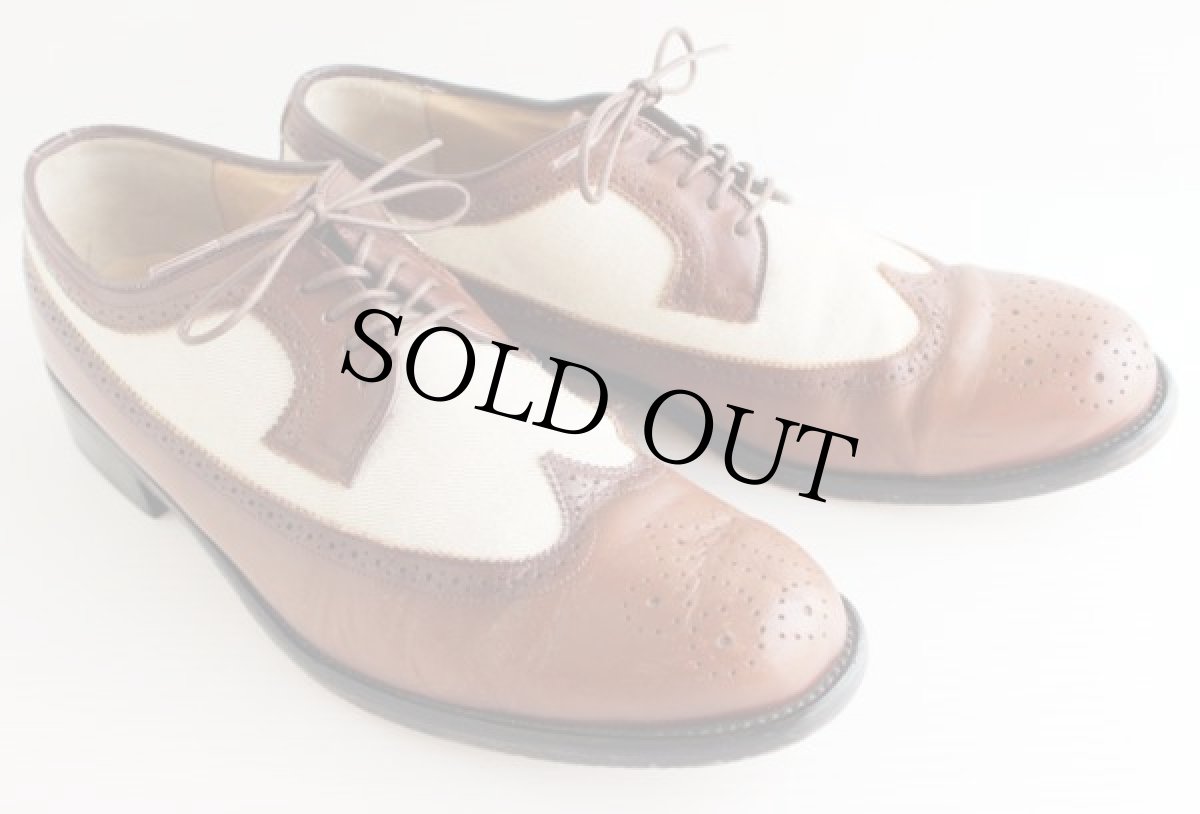 画像1: Leather Classics MASON ウイングチップ コットン×レザーシューズ★革靴 (1)