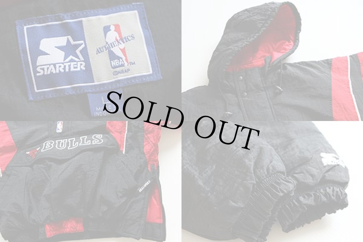 画像3: 00s STARTERスターター NBA BULLS シカゴ ブルズ 中綿入り ナイロンパーカー L (3)