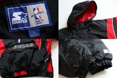 画像3: 00s STARTERスターター NBA BULLS シカゴ ブルズ 中綿入り ナイロンパーカー L (3)