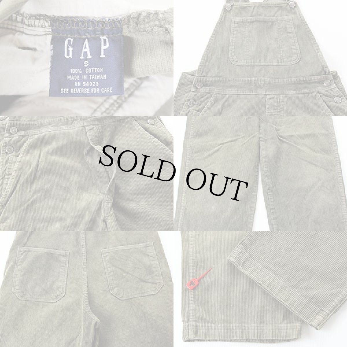 画像3: 90s GAPギャップ 太畝 コーデュロイ オーバーオール (3)