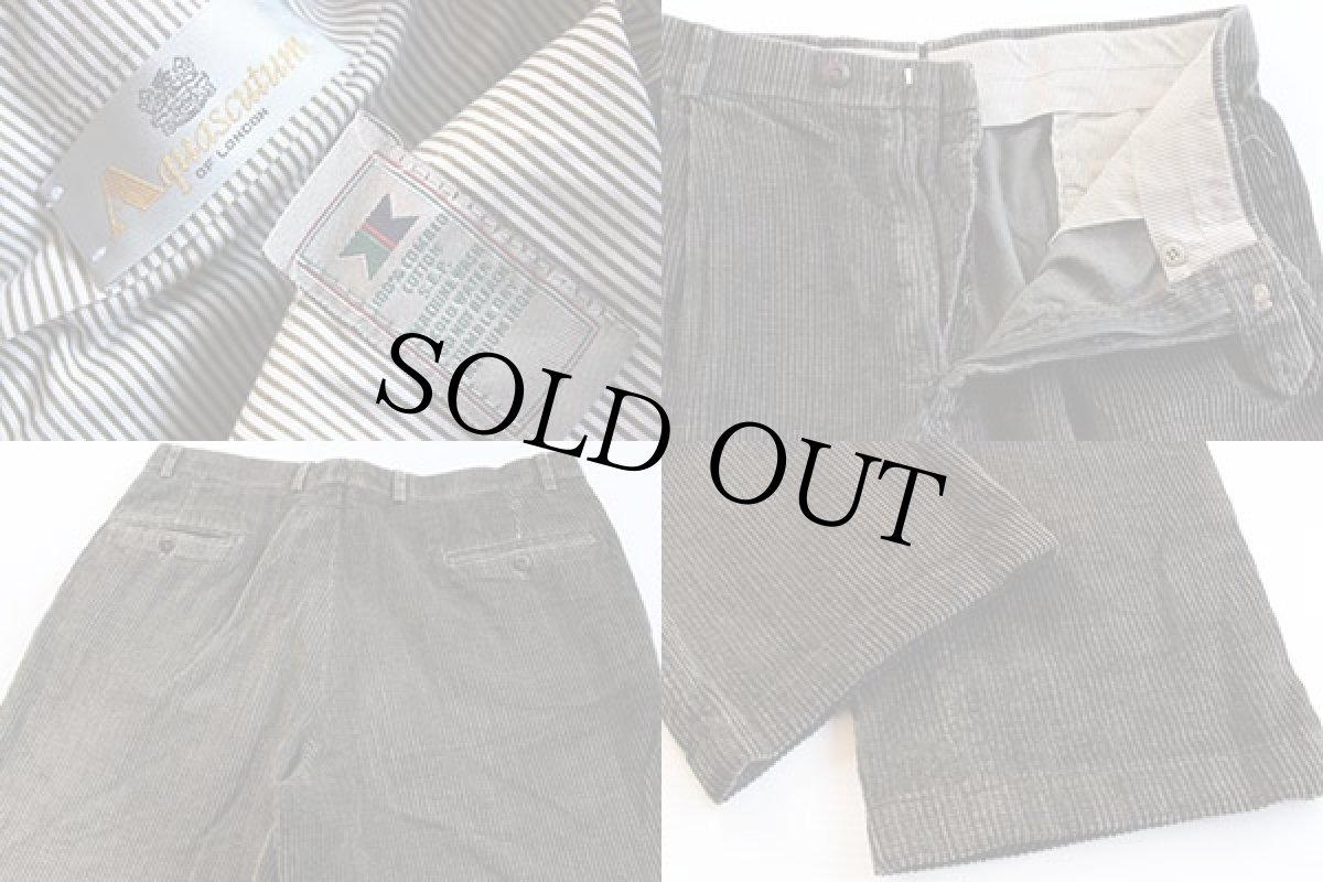画像3: Aquascutumアクアスキュータム スラックス 太畝 コーデュロイパンツ (3)