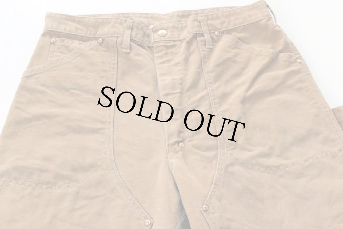 画像2: 70s carharttカーハート ダック地 ダブルニー ペインターパンツ 茶 w33 (2)