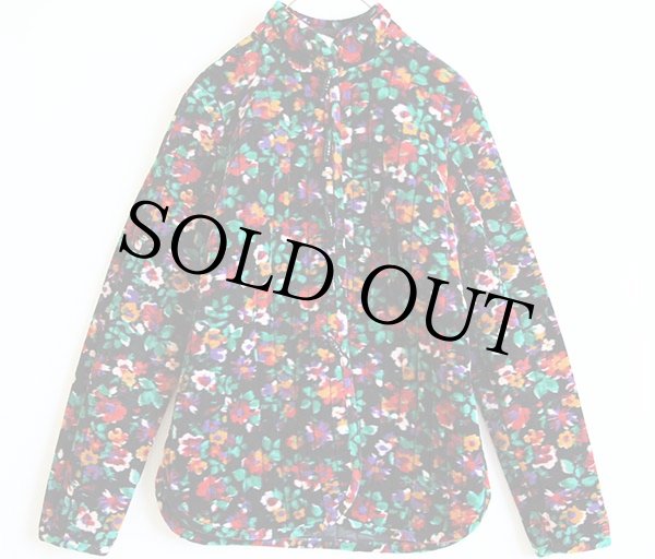 70s JCPenney 花柄 総柄 ベロア キルティング シャツジャケット 