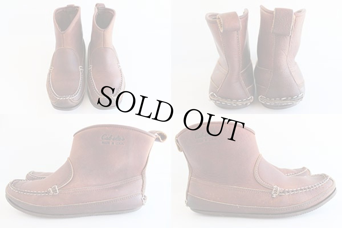 画像2: USA製 Cabela'sカベラス レザー モカシンブーツ 赤茶 (2)