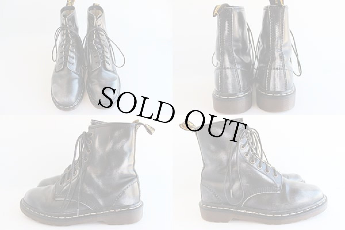 画像2: 英国製 DR.MARTENSドクターマーチン 8ホールブーツ 黒×白 マーブル UK5 (2)