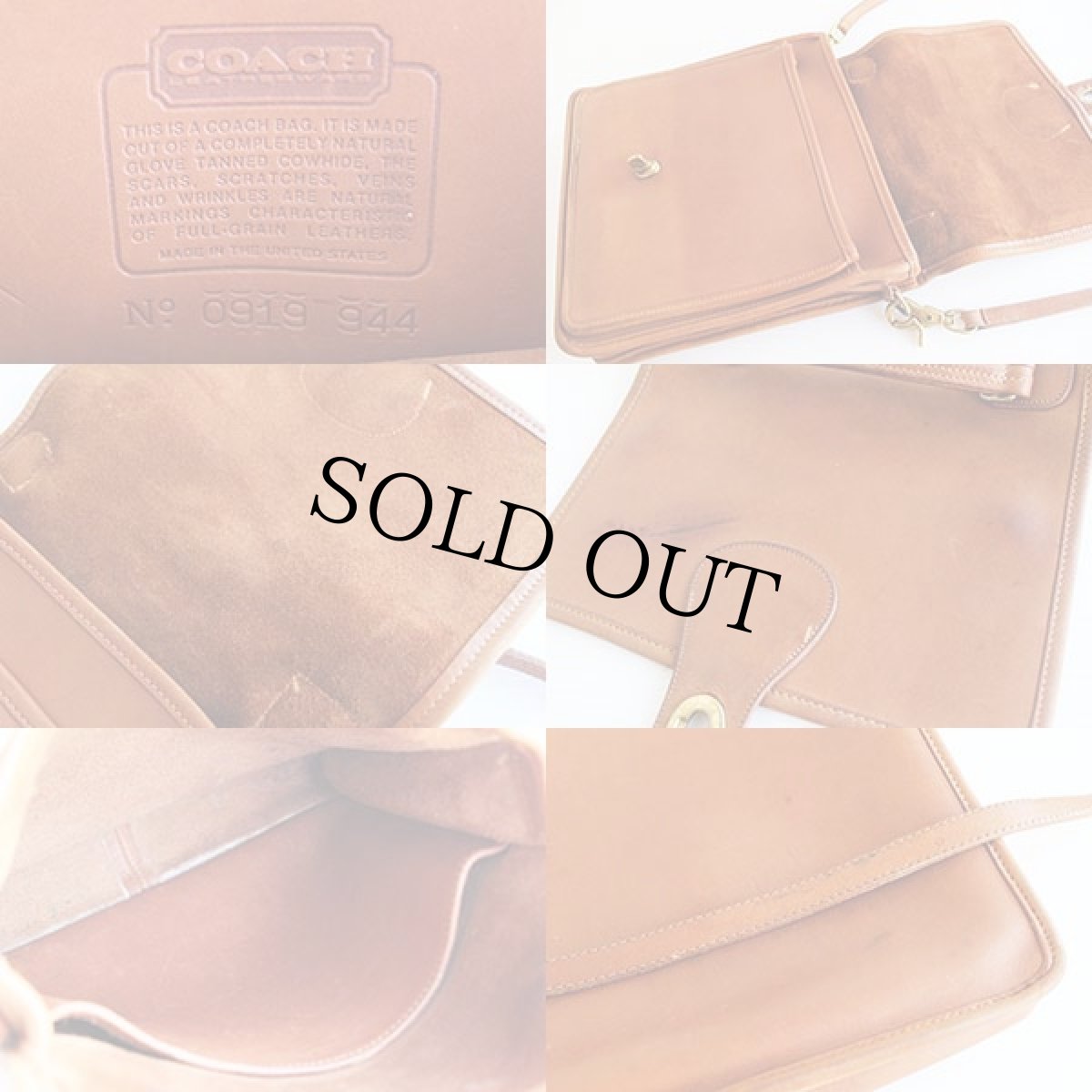 画像3: USA製 COACH オールド コーチ 2WAY レザーショルダーバッグ 茶 944 (3)