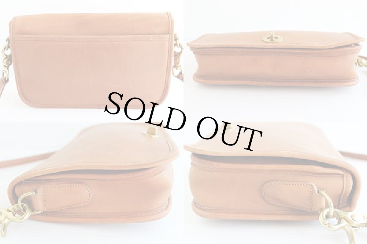 画像2: USA製COACH オールド コーチ レザーショルダーバッグ 茶★202 (2)