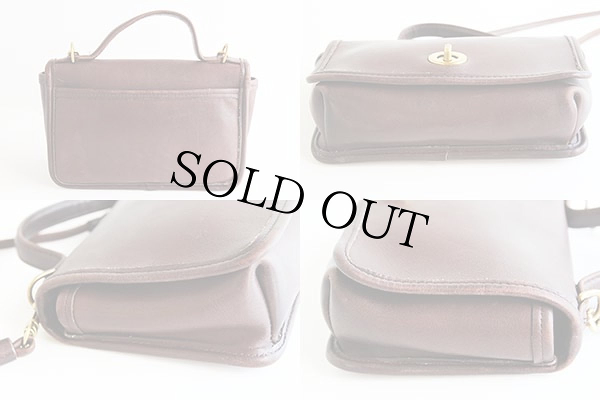 画像2: USA製 COACH オールド コーチ 2WAY レザーショルダーバッグ 茶 9924 (2)