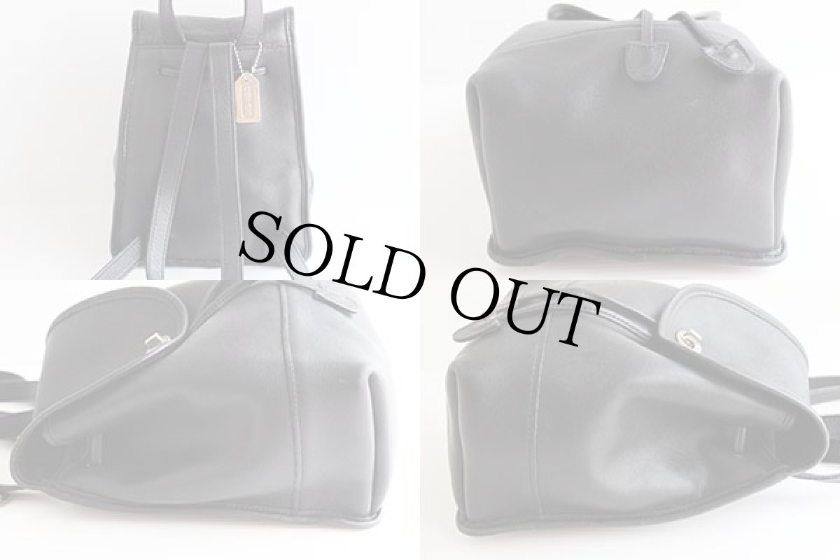 画像2: USA製COACH オールド コーチ レザー リュックサック 黒★9960 (2)