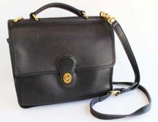 画像1: USA製 COACH オールド コーチ 2WAY レザーショルダーバッグ 黒 349 (1)