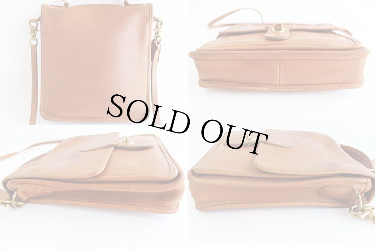 画像2: USA製 COACH オールド コーチ 2WAY レザーショルダーバッグ 茶 944 (2)