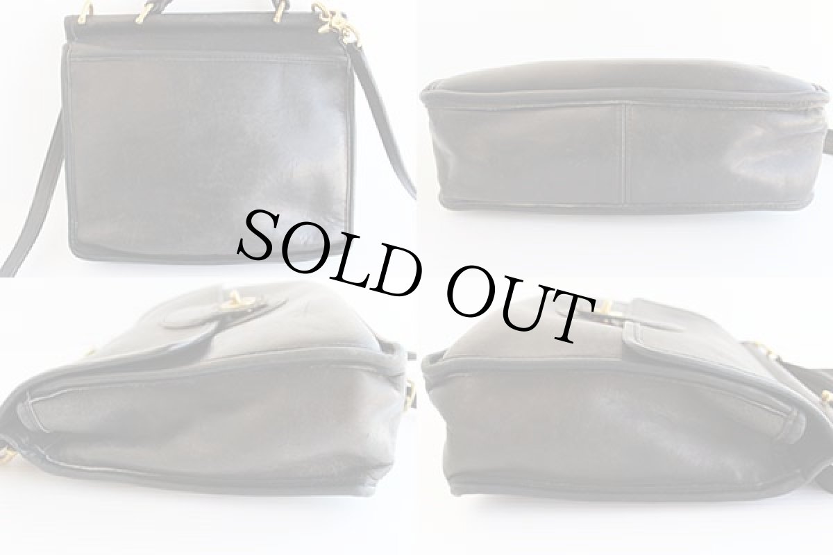 画像2: USA製 COACH オールド コーチ 2WAY レザーショルダーバッグ 黒 349 (2)