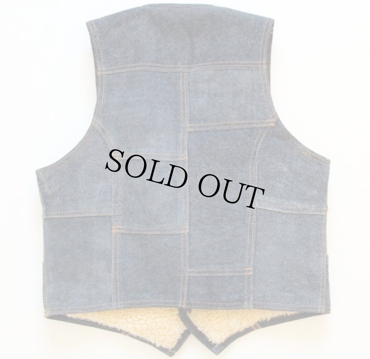 画像2: 70s USA製 Leeリー STORM RIDER ボアライナー パッチワーク スエードレザーベスト (2)