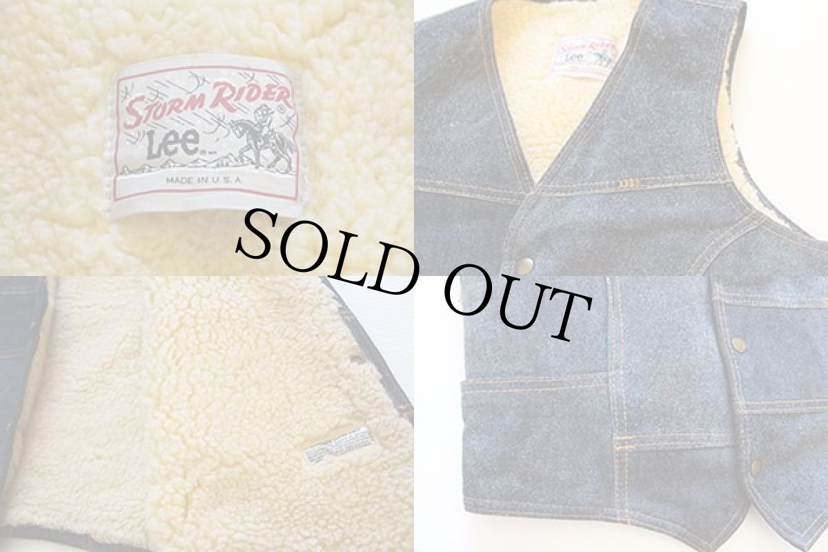 画像3: 70s USA製 Leeリー STORM RIDER ボアライナー パッチワーク スエードレザーベスト (3)