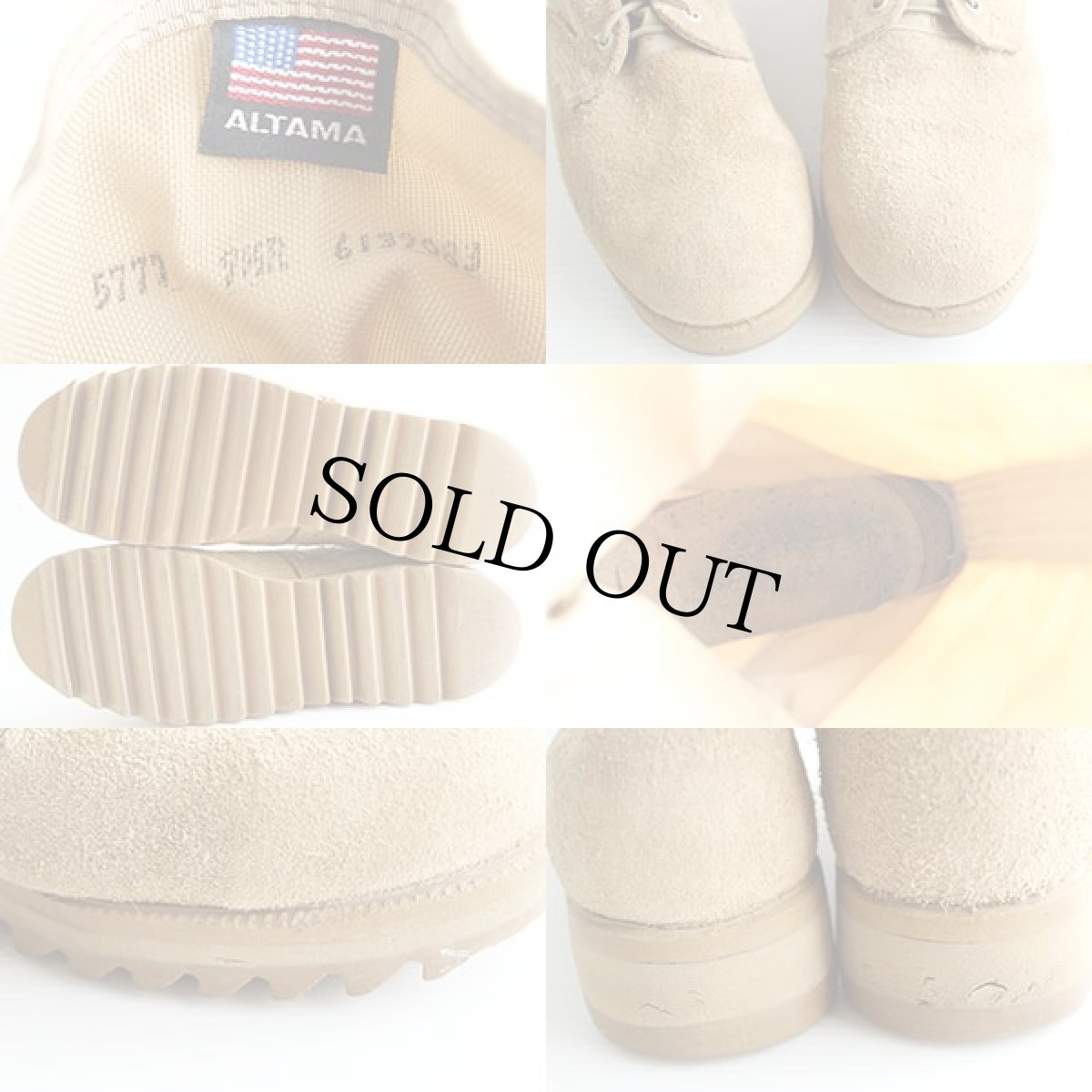 画像3: 米軍 ALTAMA スエードレザー×ナイロン デザート コンバットブーツ サンドベージュ 9.5R (3)