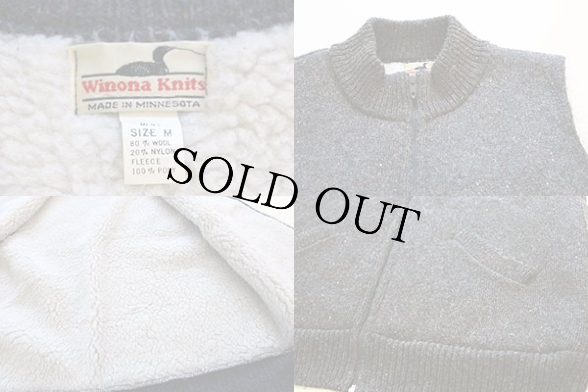 画像3: 90s USA製 Winona Knits ボアライナー ウールニット ベスト M (3)