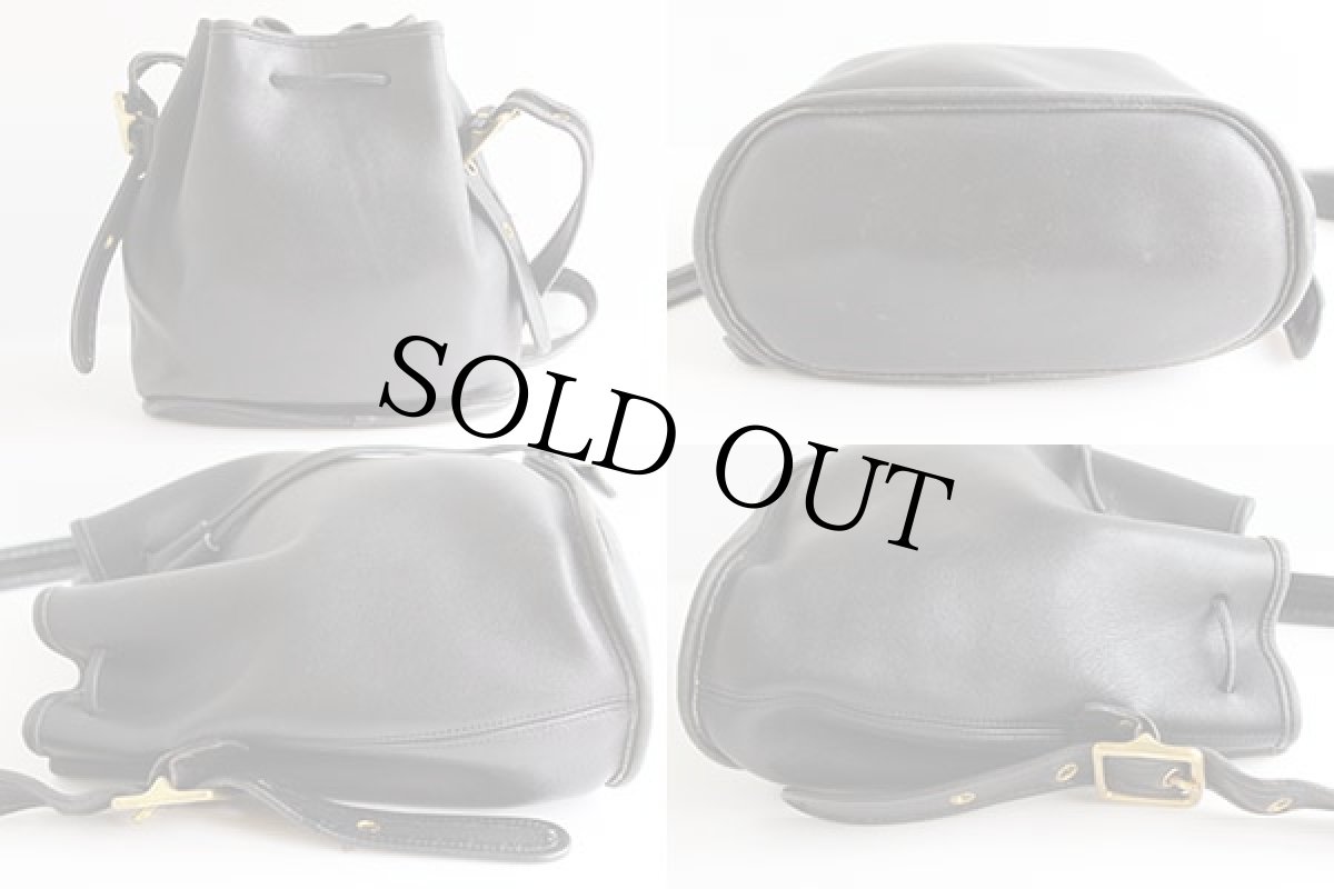 画像3: USA製 COACH オールド コーチ 巾着 レザー ショルダーバッグ 黒 (3)