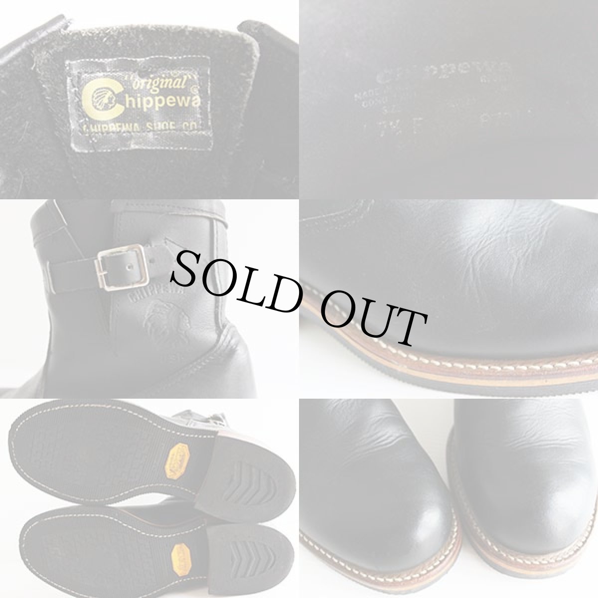 画像3: 90s USA製 CHIPPEWAチペワ ショート エンジニアブーツ 黒 7.5E (3)