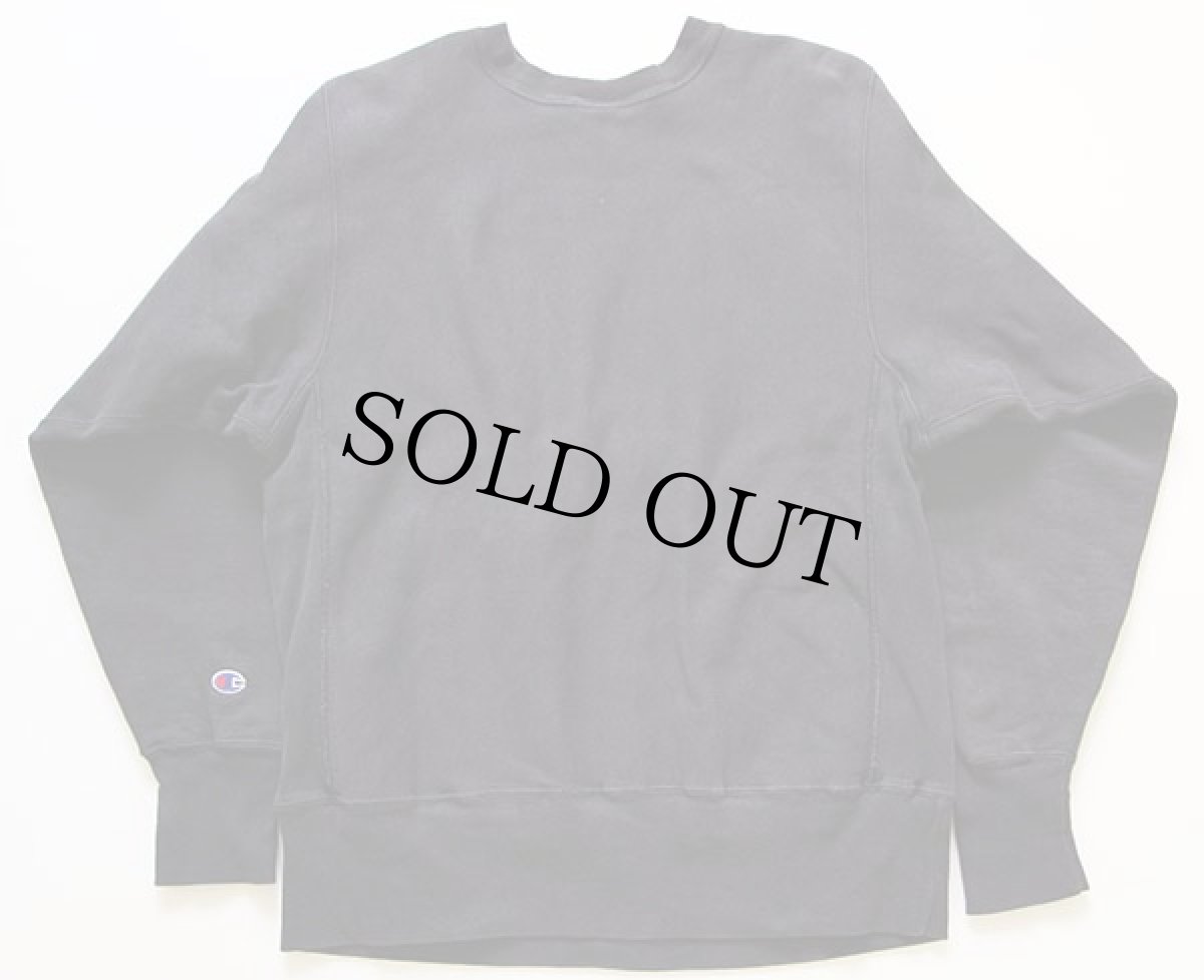 画像2: 90s メキシコ製 Championチャンピオン 三段中抜き ひび割れプリント リバースウィーブ スウェット 黒 L (2)