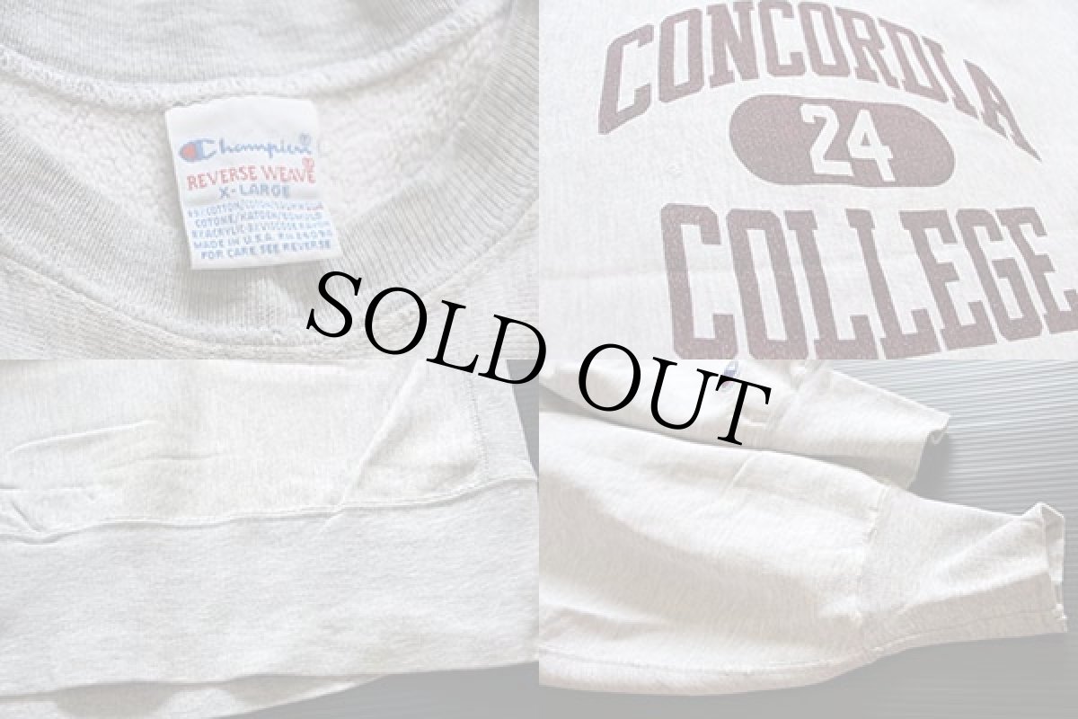 画像3: 90s USA製 Championチャンピオン 三段中抜き 染み込みプリント リバースウィーブ スウェット XL (3)