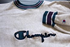 画像3: 90s USA製 Championチャンピオン スクリプト ビッグロゴ刺繍 リブライン リバースウィーブ スウェット XL (3)