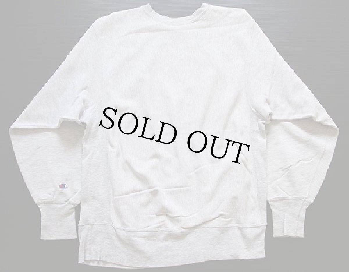 画像2: 90s USA製 Championチャンピオン 三段中抜き 染み込みプリント リバースウィーブ スウェット XL (2)