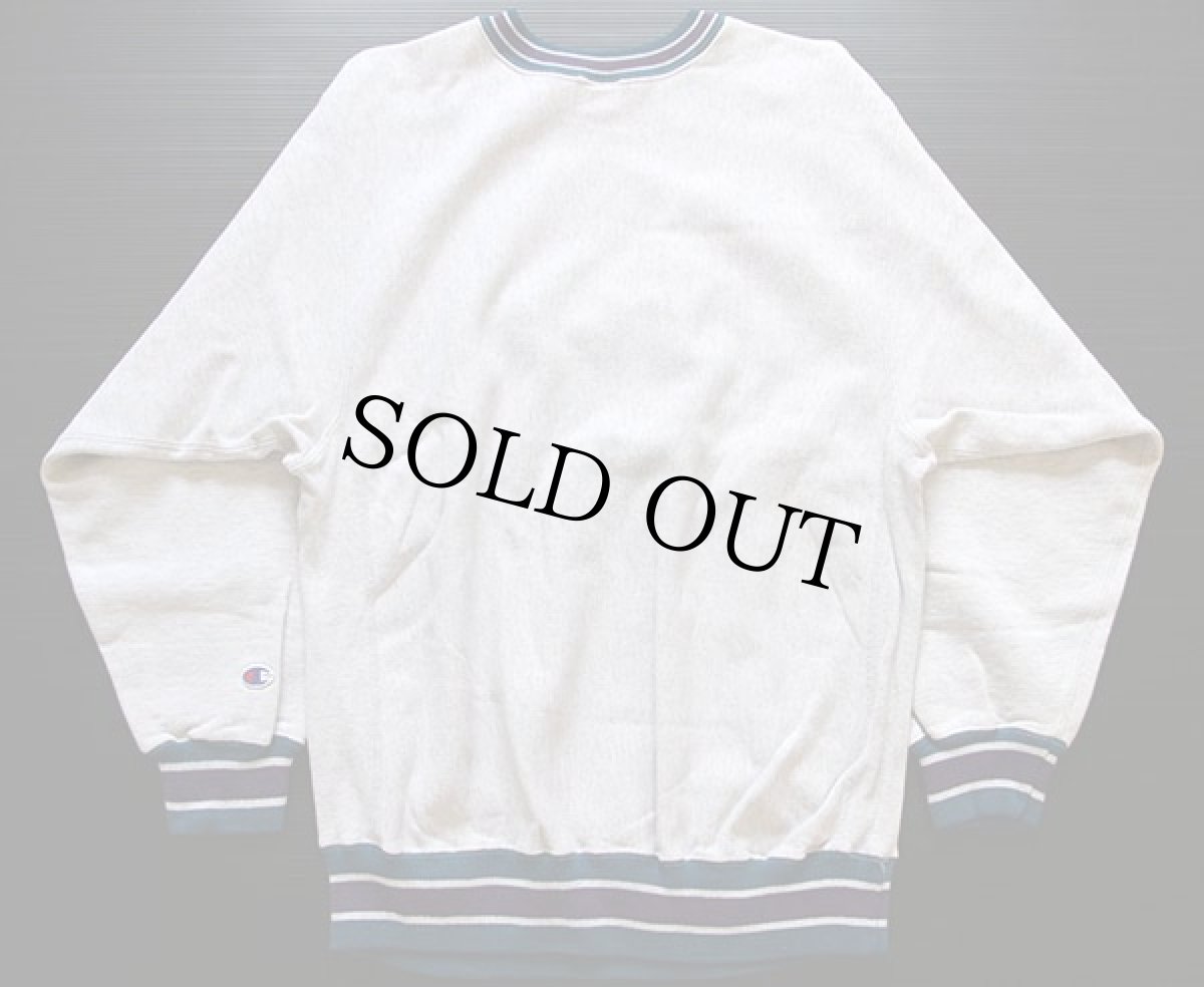 画像2: 90s USA製 Championチャンピオン スクリプト ビッグロゴ刺繍 リブライン リバースウィーブ スウェット XL (2)