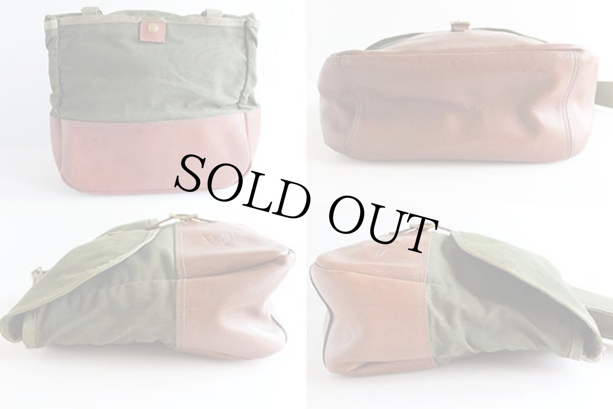 画像2: USA製 DIAMOND BLUFF キャンバス×レザー ショルダーバッグ (2)