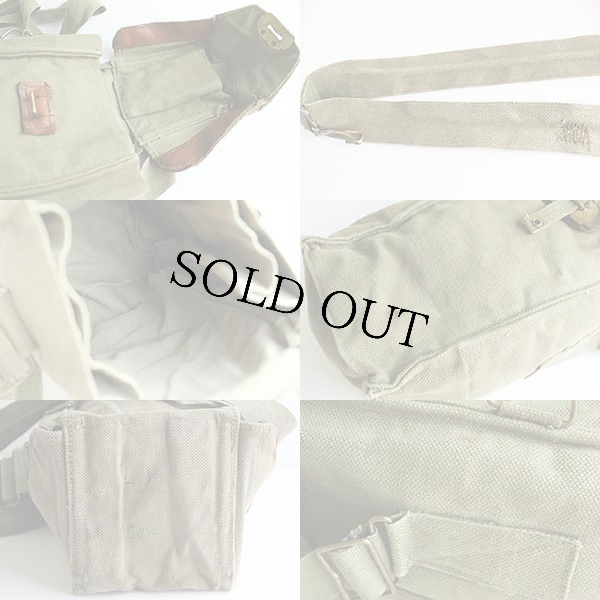 画像3: 50s ベルギー軍 キャンバス ガスマスクバッグ (3)