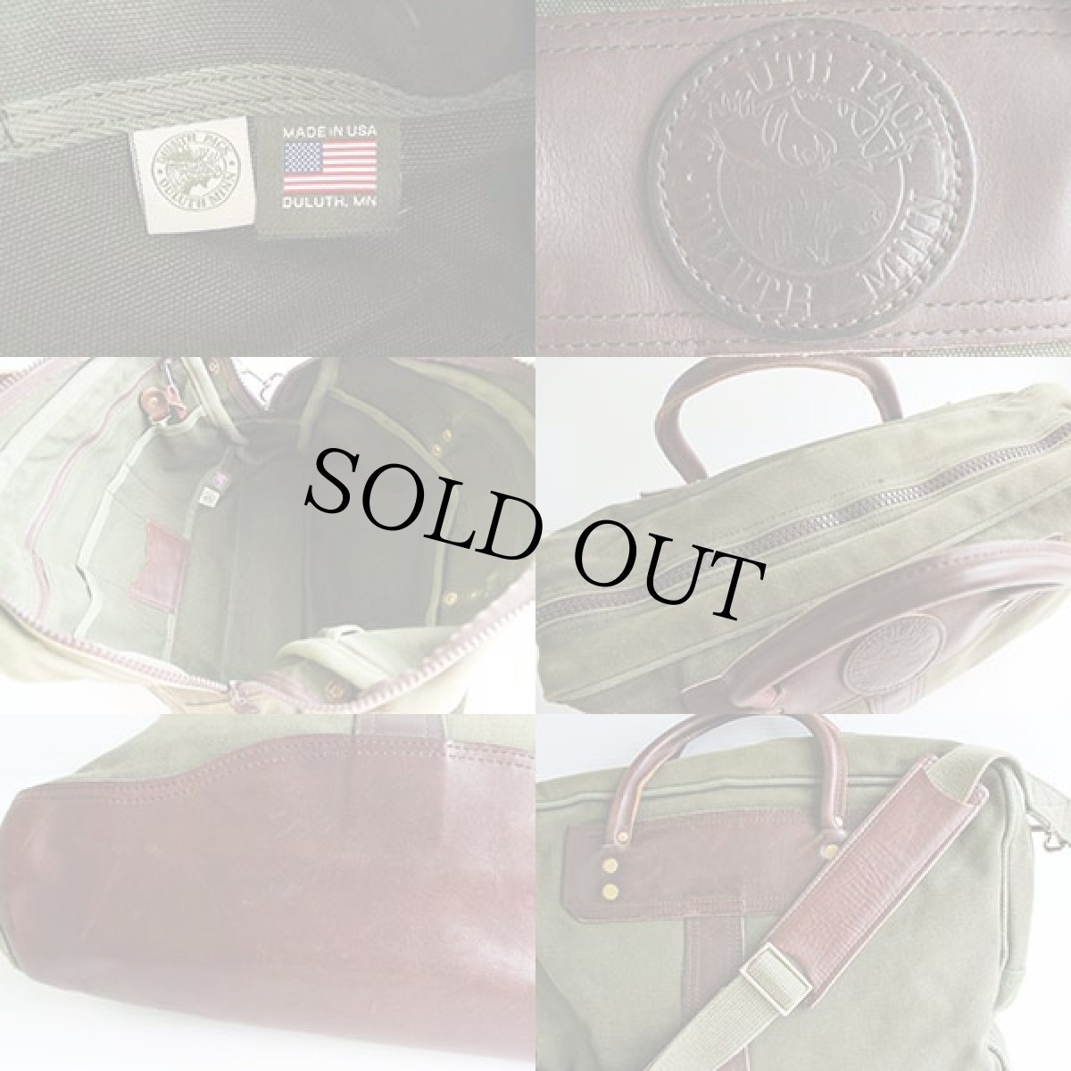 画像3: USA製 DULUTH PACKダルースパック キャンバス×レザー 2way ショルダーバッグ 緑 (3)