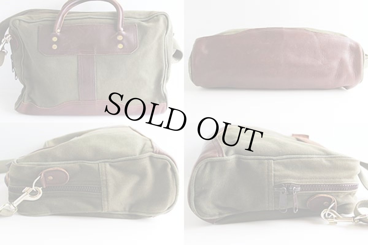 画像2: USA製 DULUTH PACKダルースパック キャンバス×レザー 2way ショルダーバッグ 緑 (2)