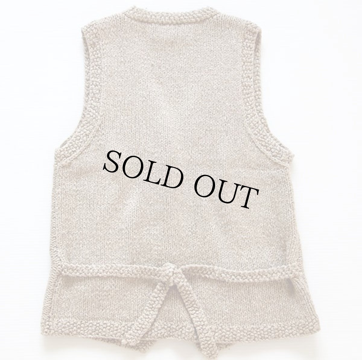 画像2: LAUREN ラルフローレン リネン×コットン ハンドニット ベスト カーディガン S (2)