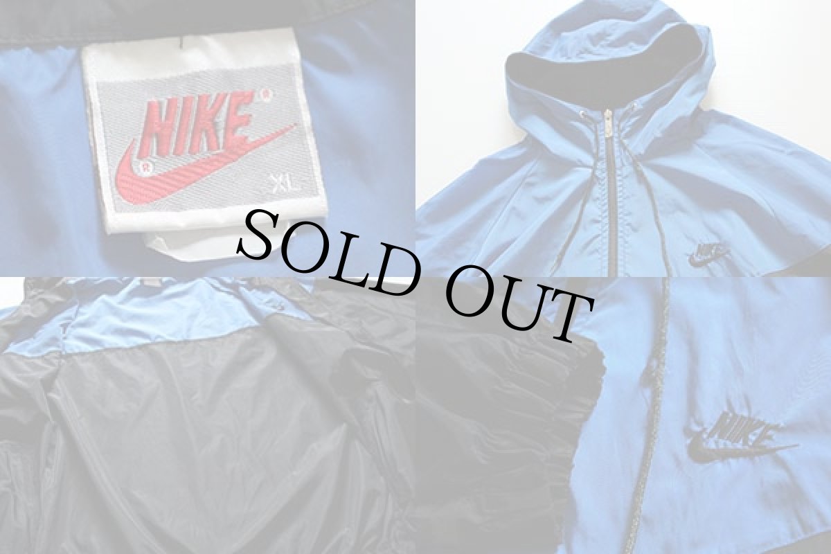 画像3: 90s NIKEナイキ 切り替え ナイロンパーカー 青×黒 XL (3)