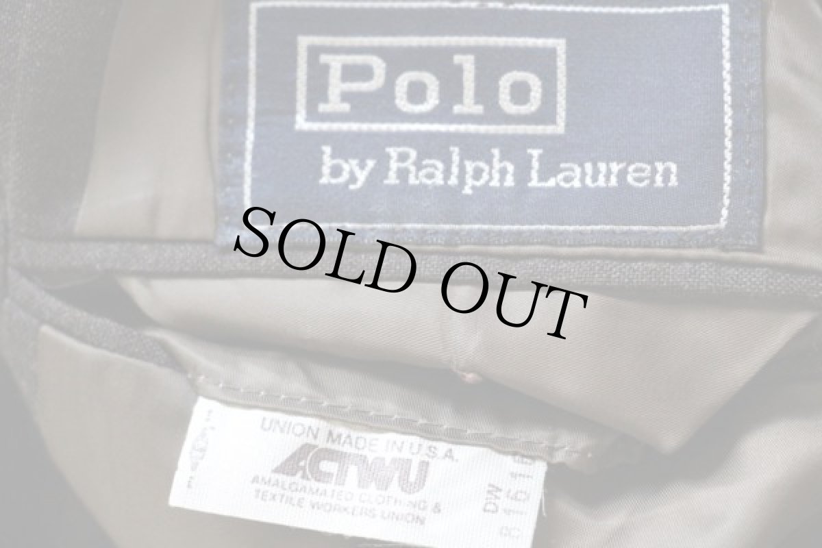 画像4: 80s USA製 ポロ ラルフローレン ストライプ テーラードジャケット&パンツ セットアップ 40R★スーツ (4)